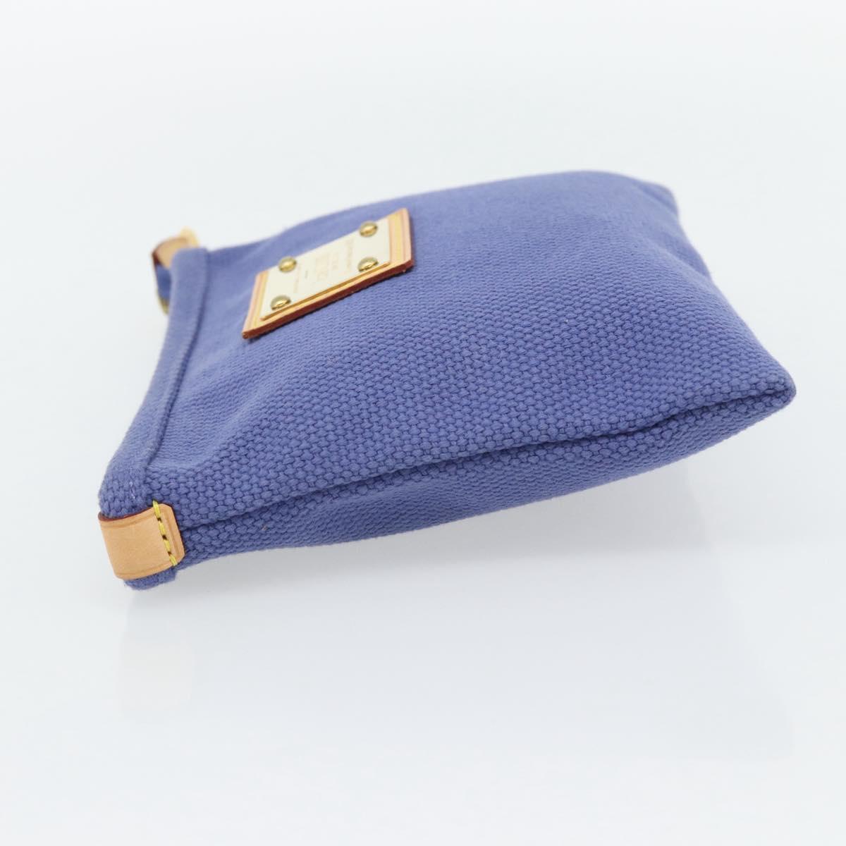 LOUIS VUITTON Antigua Pochette Platt PM Pouch Blue M40070 LV Auth 171279V