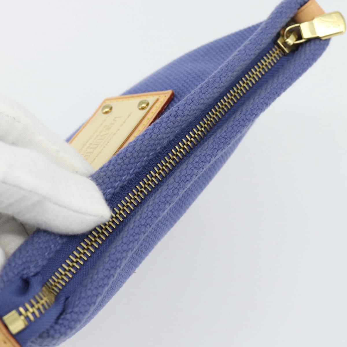 LOUIS VUITTON Antigua Pochette Platt PM Pouch Blue M40070 LV Auth 171279V