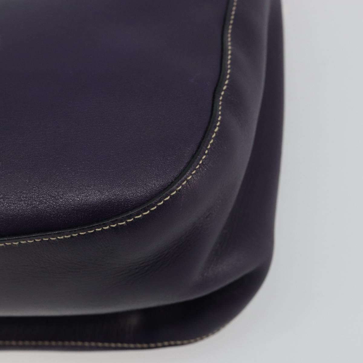 PRADA Chain Shoulder Bag Leather Purple Gold Auth 171280V