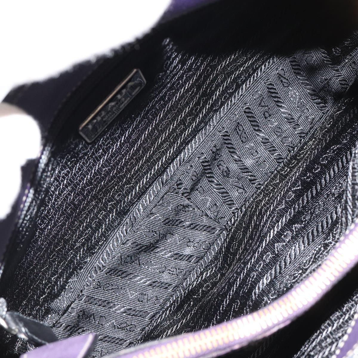 PRADA Chain Shoulder Bag Leather Purple Gold Auth 171280V