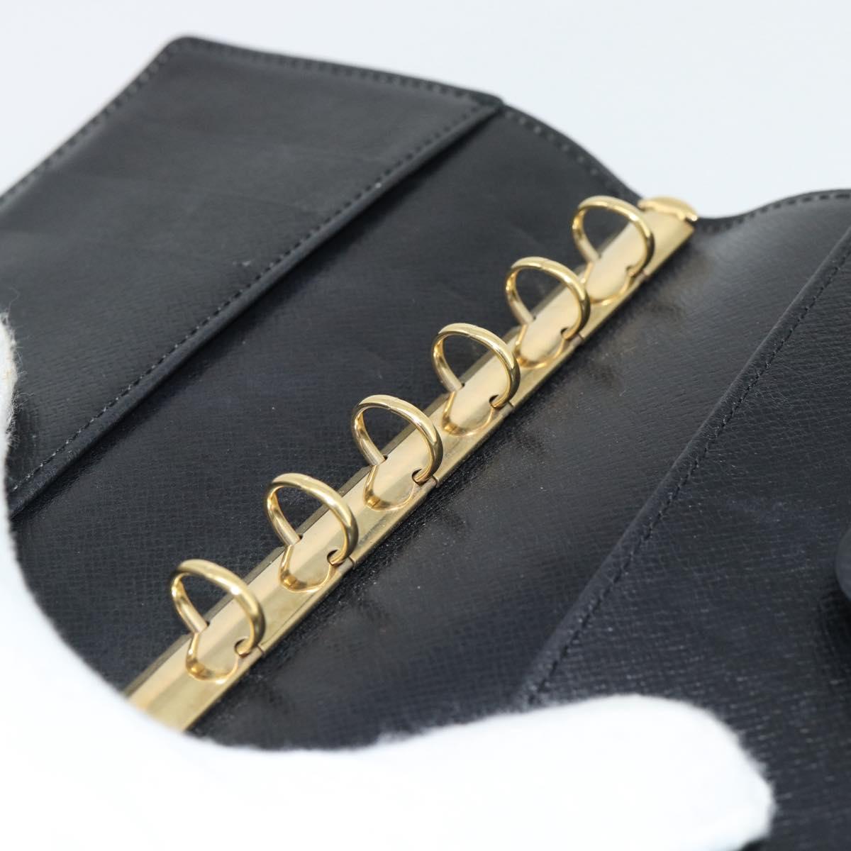 LOUIS VUITTON Epi Agenda PM Day Planner Cover Black R20092 LV Auth 171284