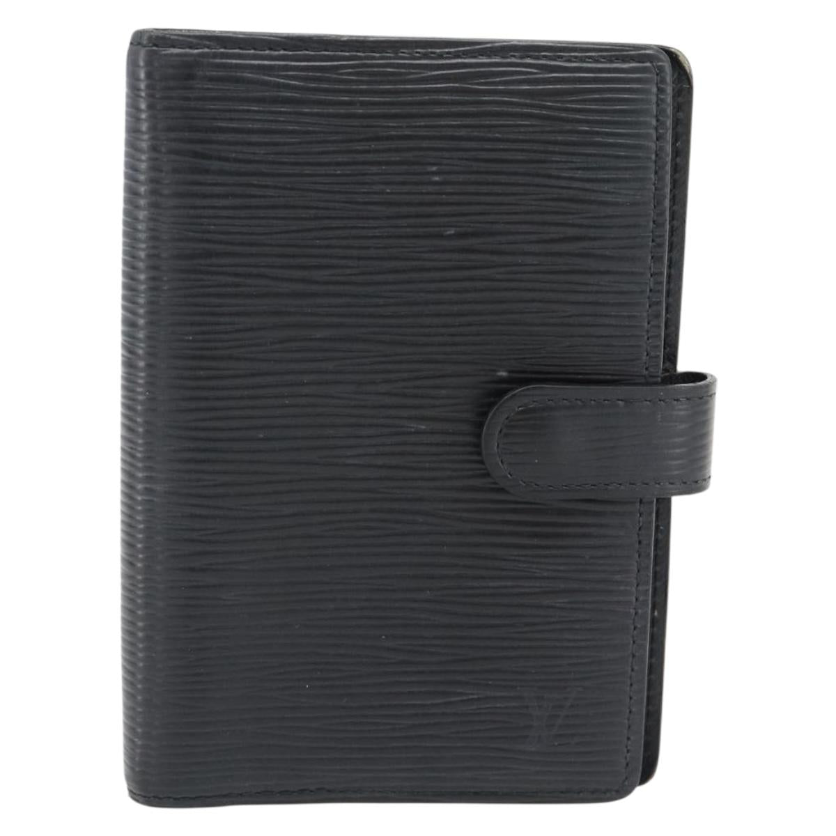 LOUIS VUITTON Epi Agenda PM Day Planner Cover Black R20092 LV Auth 171284