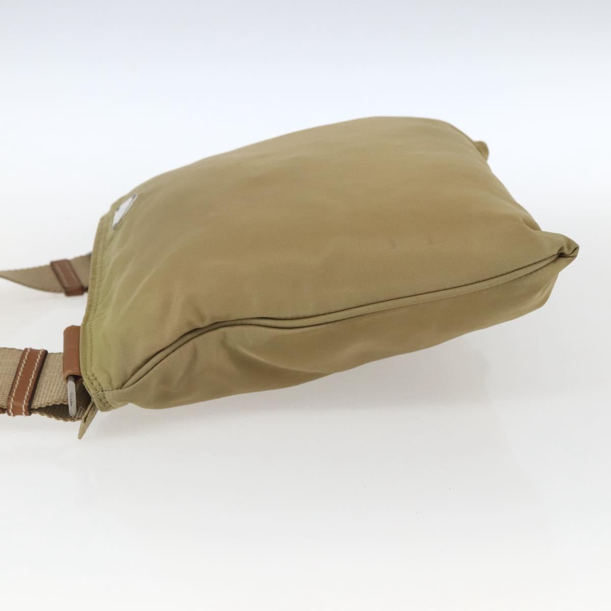 PRADA Shoulder Bag Nylon Beige Auth 171312