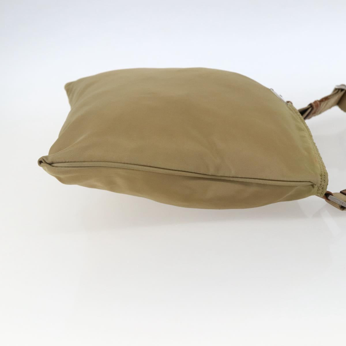PRADA Shoulder Bag Nylon Beige Auth 171312