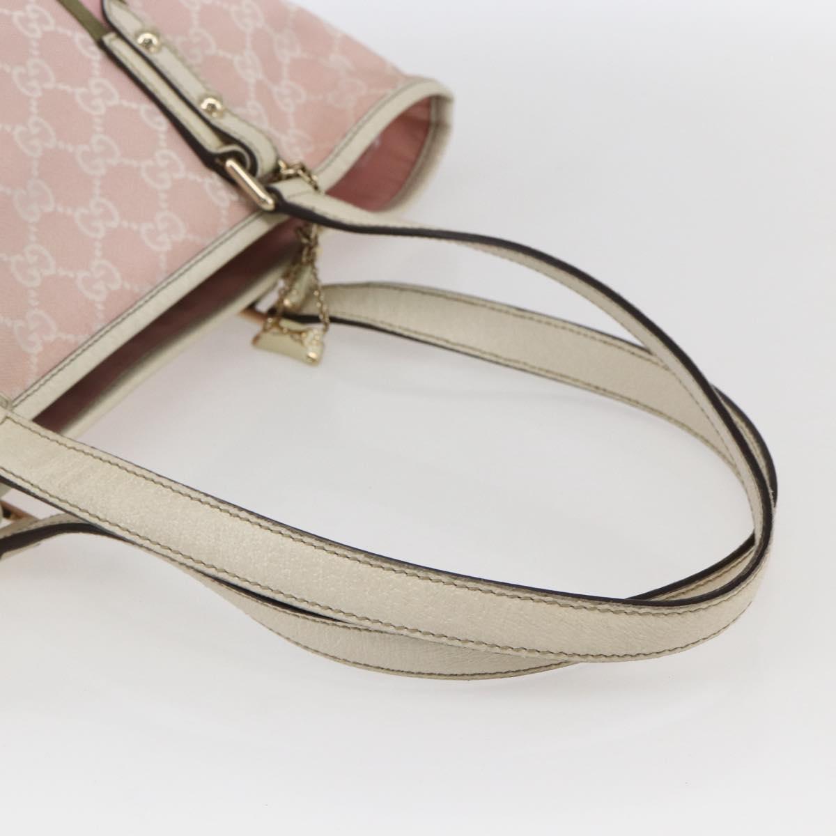 GUCCI GG Canvas Sherry Line Tote Bag Pink Gold 137396 Auth 171318