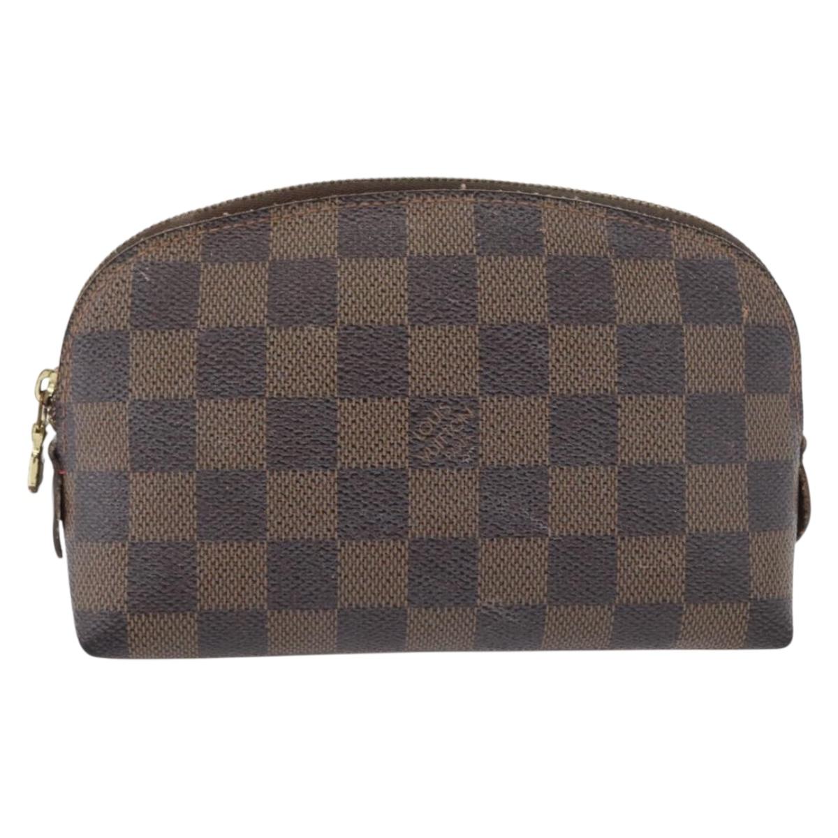LOUIS VUITTON Damier Ebene Pochette Cosmetic PM Pouch N47516 LV Auth 171319