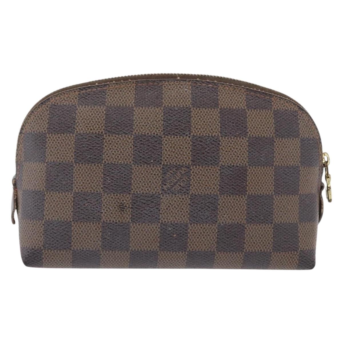LOUIS VUITTON Damier Ebene Pochette Cosmetic PM Pouch N47516 LV Auth 171319