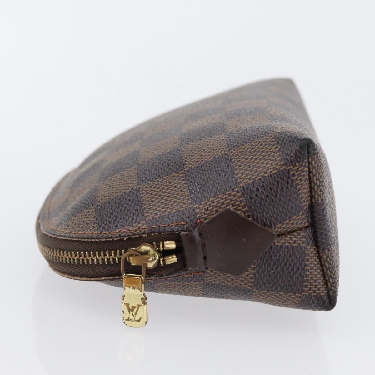 LOUIS VUITTON Damier Ebene Pochette Cosmetic PM Pouch N47516 LV Auth 171319