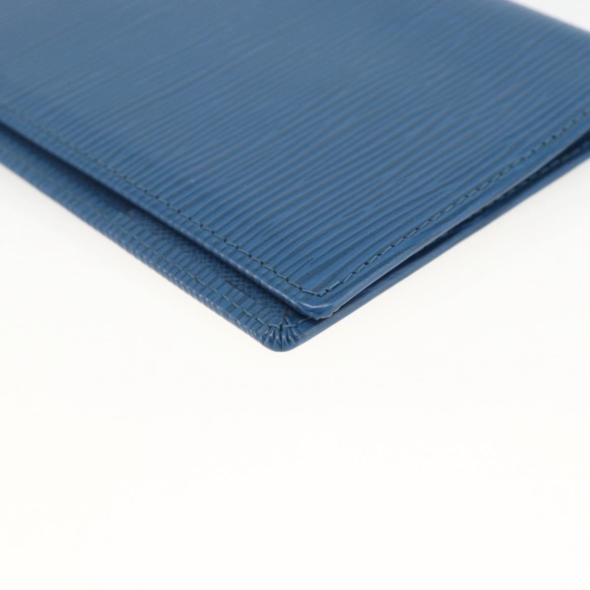 LOUIS VUITTON Epi Couverture Pass Case Blue LV Auth 171326