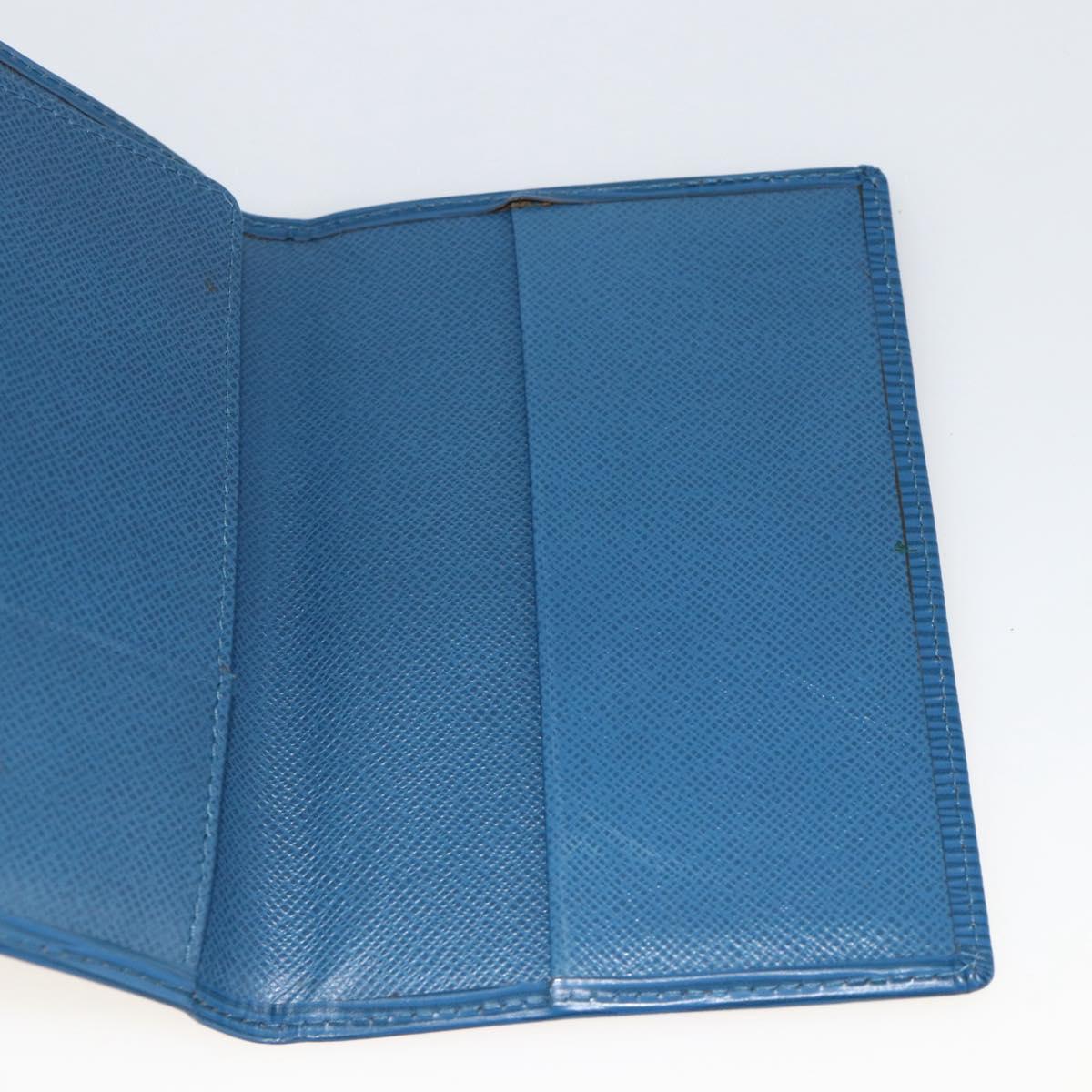 LOUIS VUITTON Epi Couverture Pass Case Blue LV Auth 171326