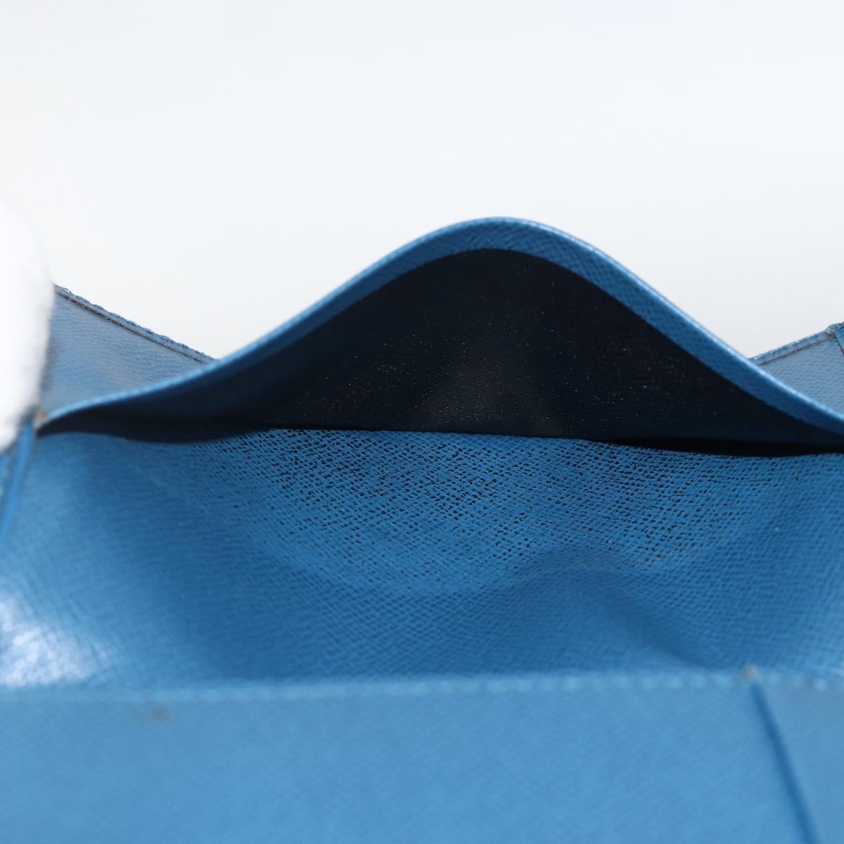 LOUIS VUITTON Epi Couverture Pass Case Blue LV Auth 171326