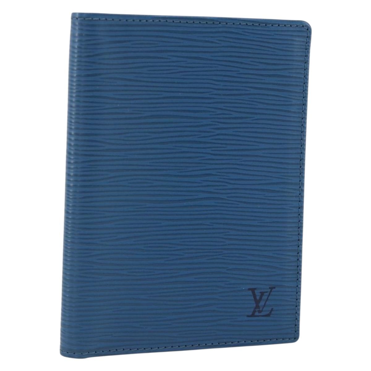 LOUIS VUITTON Epi Couverture Pass Case Blue LV Auth 171326