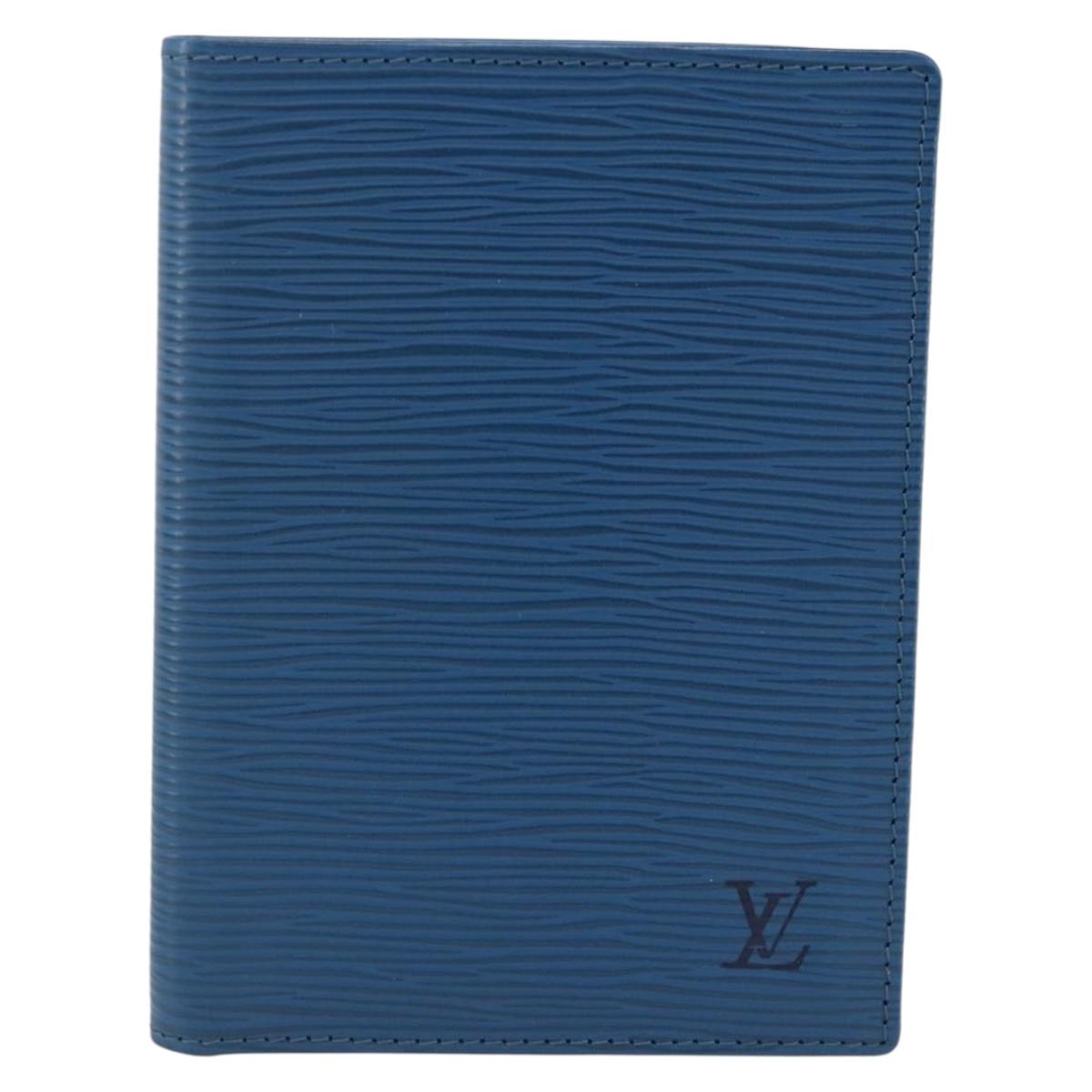 LOUIS VUITTON Epi Couverture Pass Case Blue LV Auth 171326