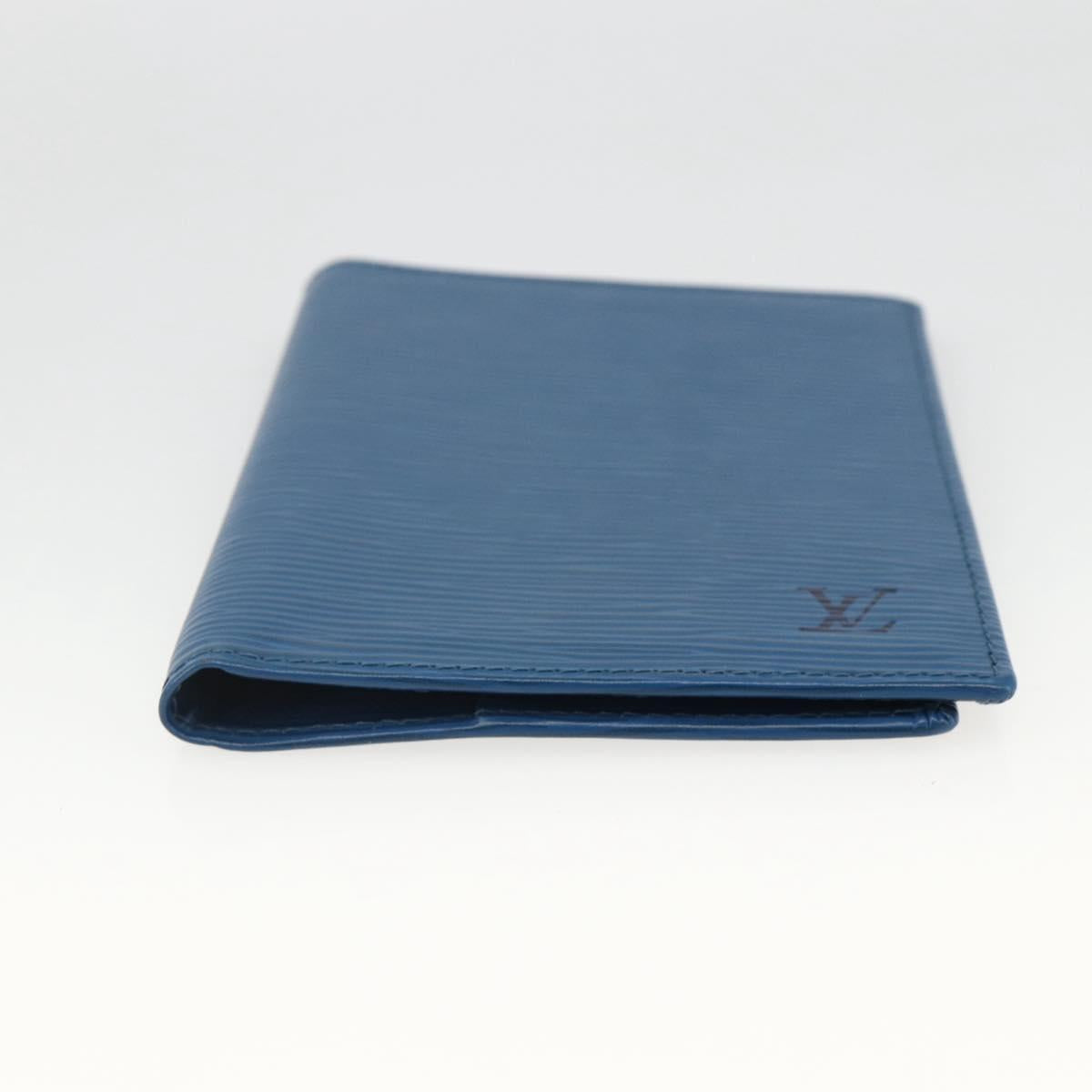LOUIS VUITTON Epi Couverture Pass Case Blue LV Auth 171326