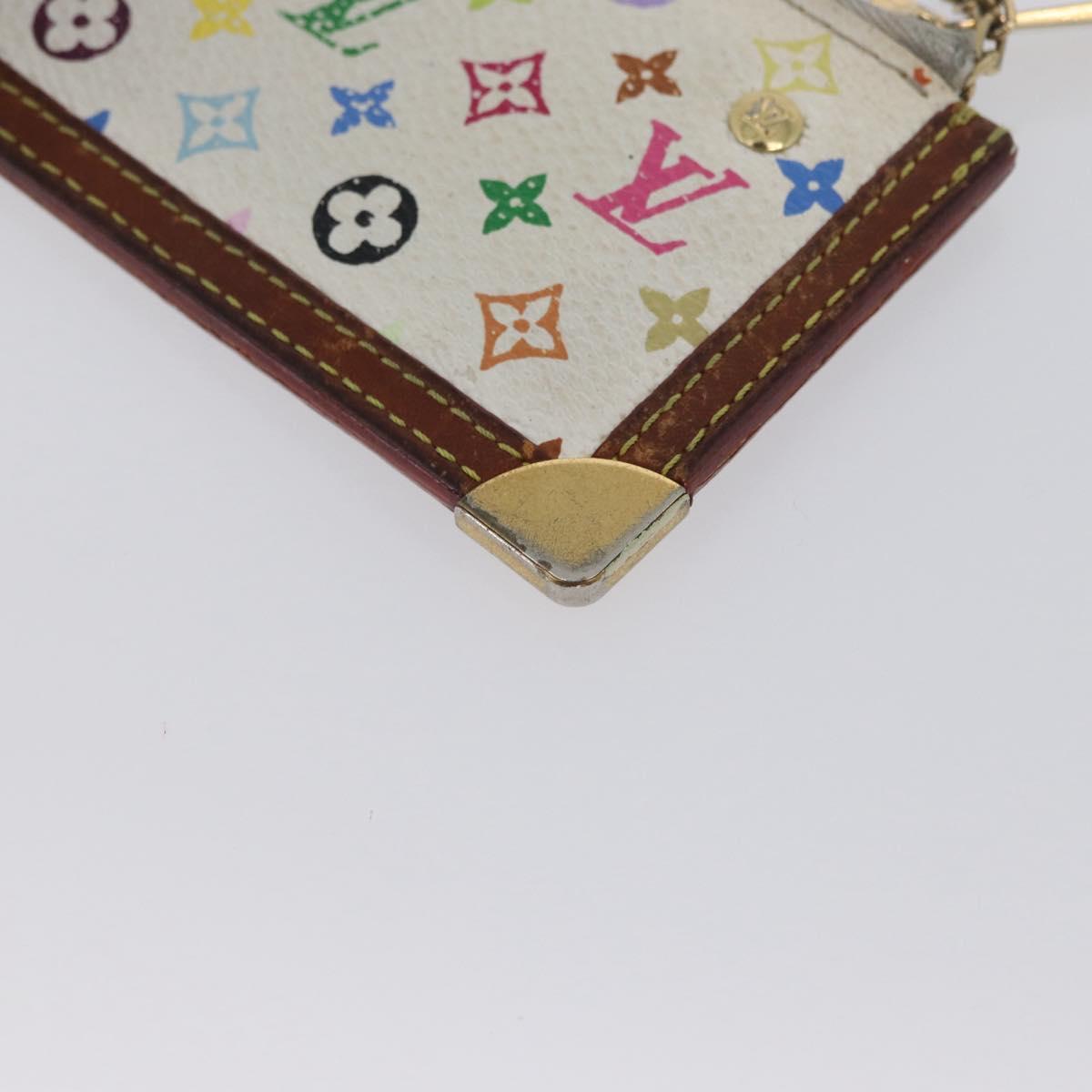 LOUIS VUITTON Multicolor Pochette Cles Coin Purse White M92655 LV Auth 171334