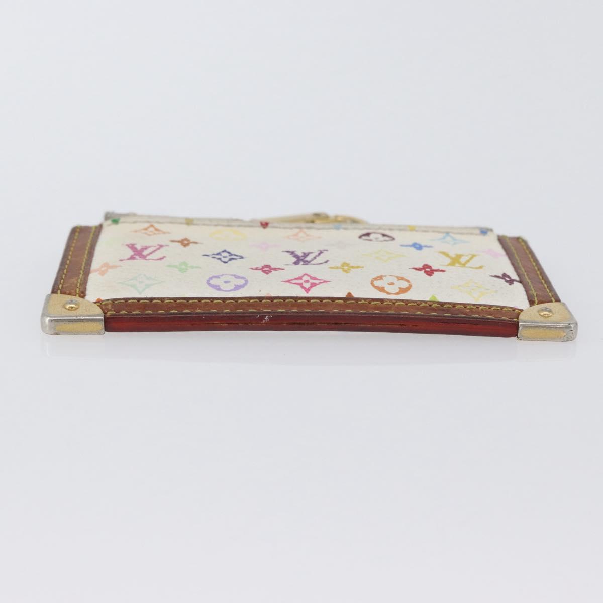 LOUIS VUITTON Multicolor Pochette Cles Coin Purse White M92655 LV Auth 171334