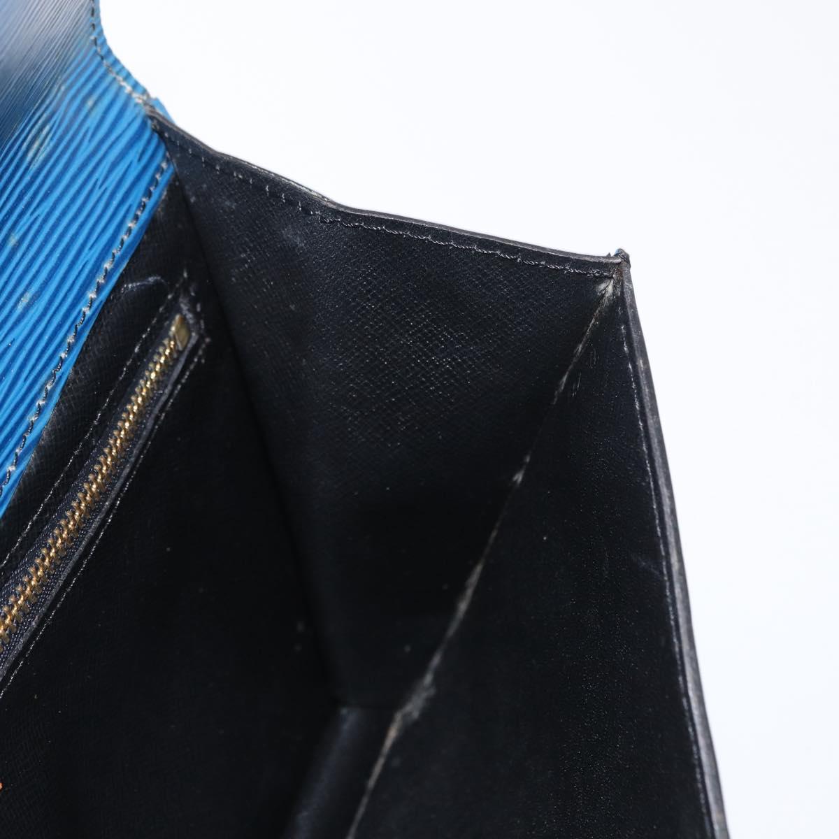 LOUIS VUITTON Epi Montaigne 23 Clutch Bag Blue M52665 LV Auth 171350