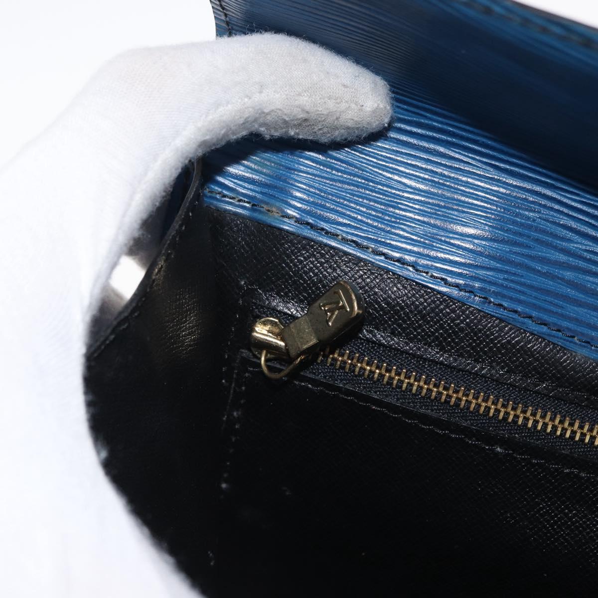 LOUIS VUITTON Epi Montaigne 23 Clutch Bag Blue M52665 LV Auth 171350