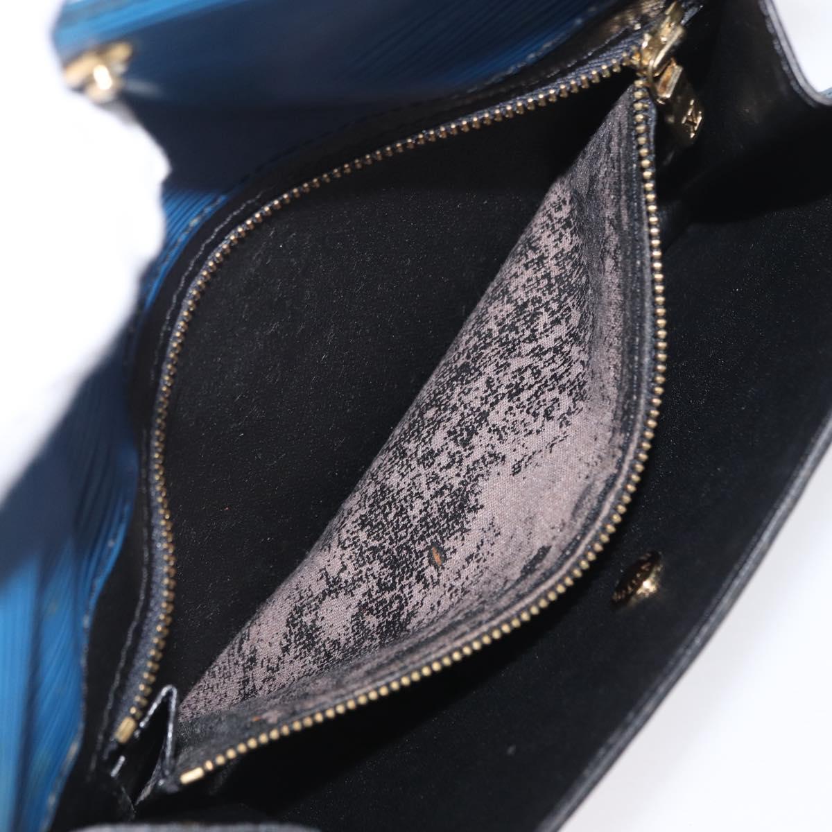 LOUIS VUITTON Epi Montaigne 23 Clutch Bag Blue M52665 LV Auth 171350