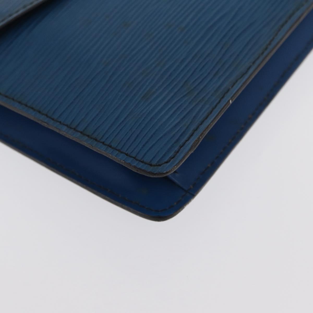 LOUIS VUITTON Epi Montaigne 23 Clutch Bag Blue M52665 LV Auth 171350