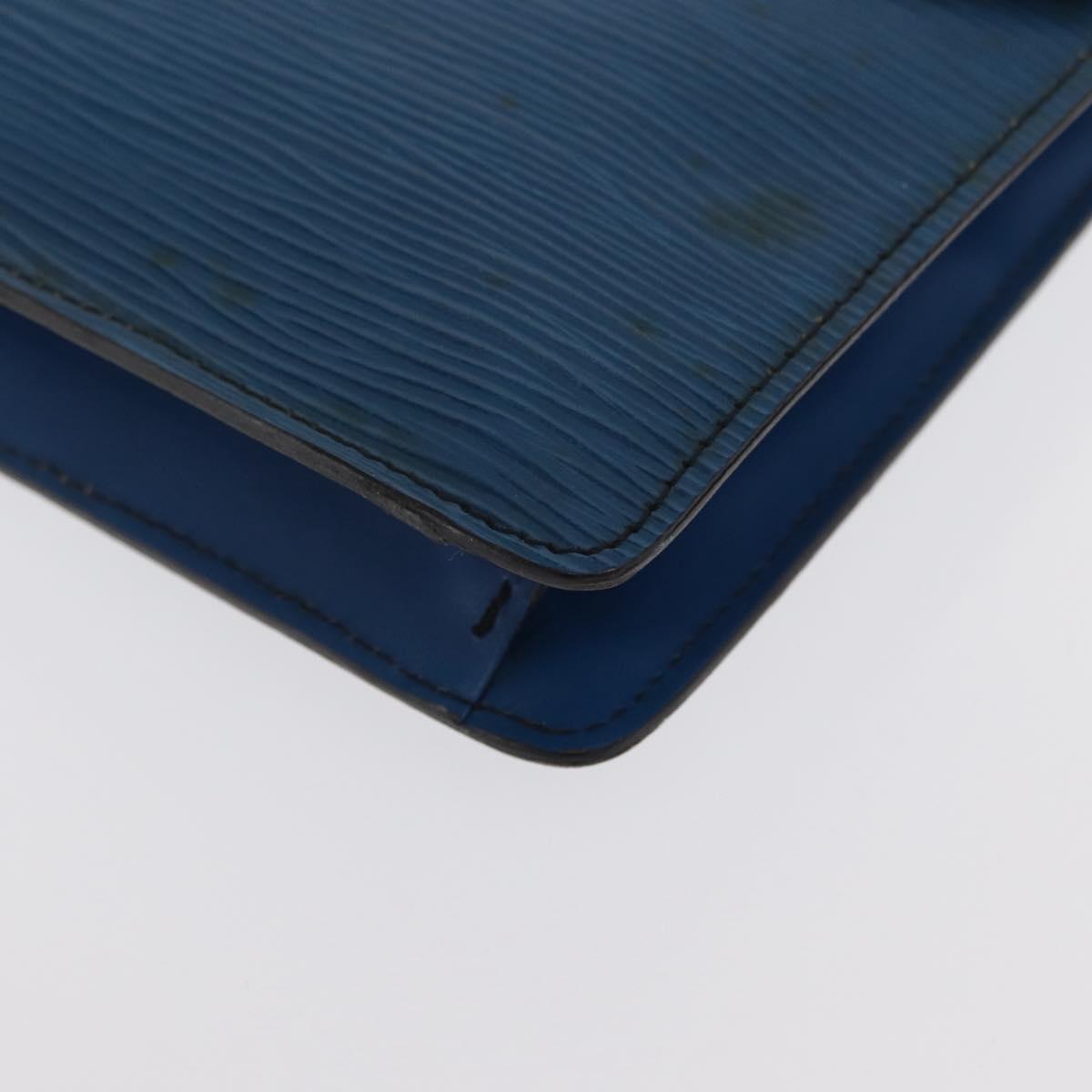 LOUIS VUITTON Epi Montaigne 23 Clutch Bag Blue M52665 LV Auth 171350