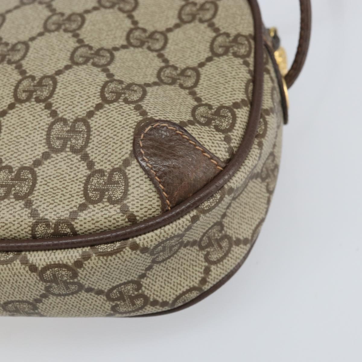 GUCCI GG Supreme Web Sherry Line Bag PVC Beige Gold 156 02 066 Auth 171353