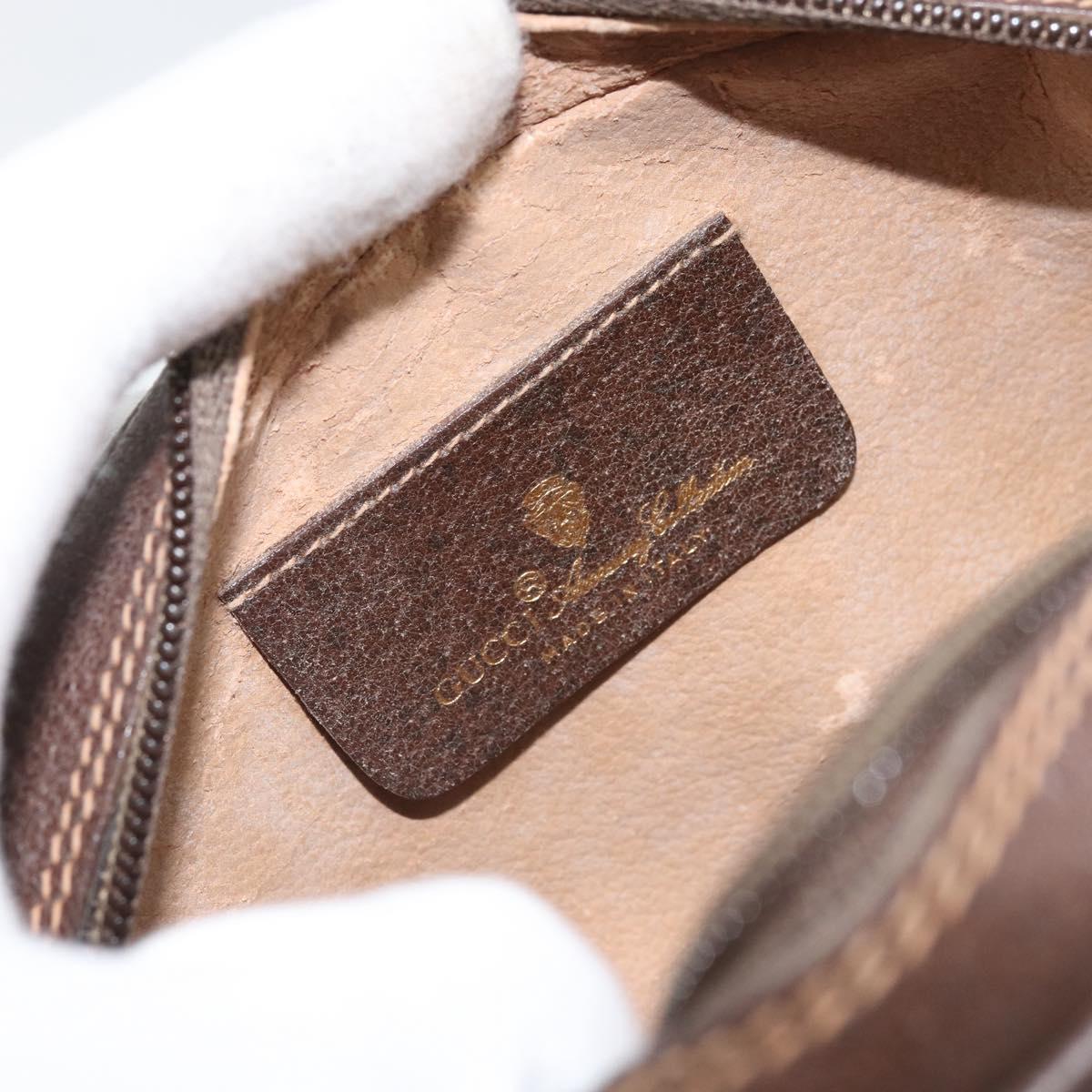 GUCCI GG Supreme Web Sherry Line Bag PVC Beige Gold 156 02 066 Auth 171353