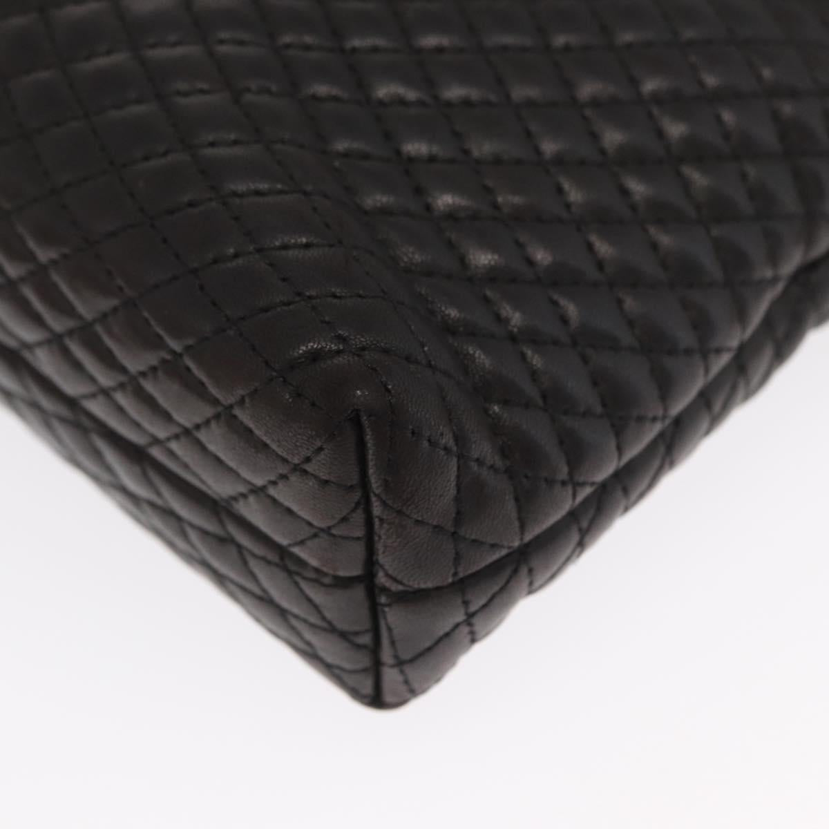 BALLY Chain Shoulder Bag Leather Black Gold Auth 171355