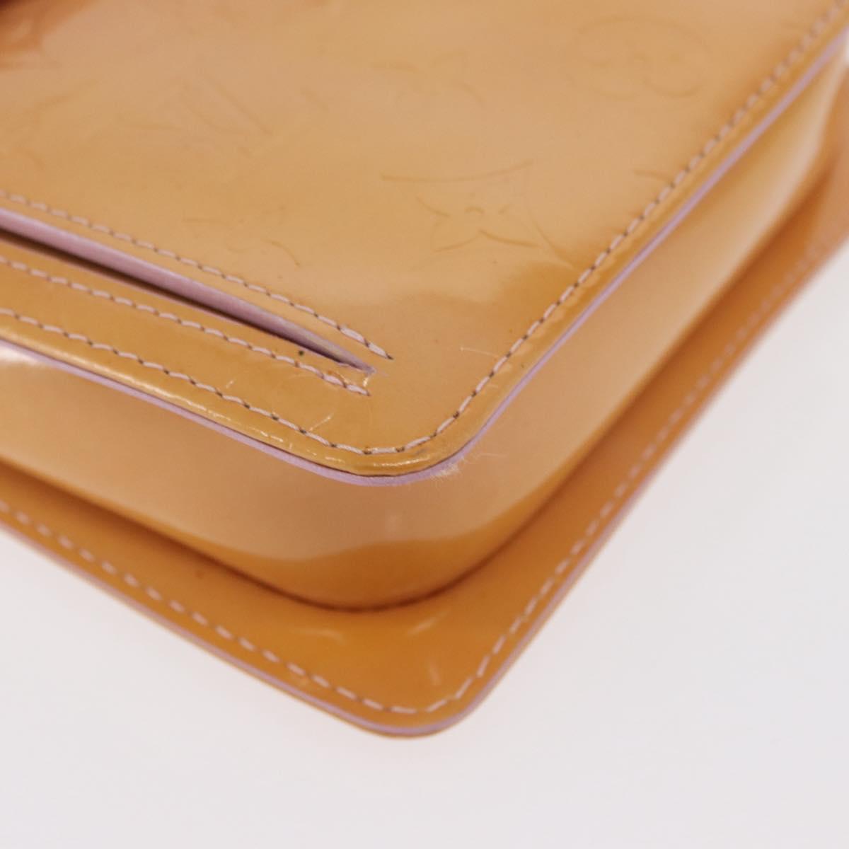 LOUIS VUITTON Monogram Vernis Motto Pouch Rose Florentin M91034 LV Auth 171356