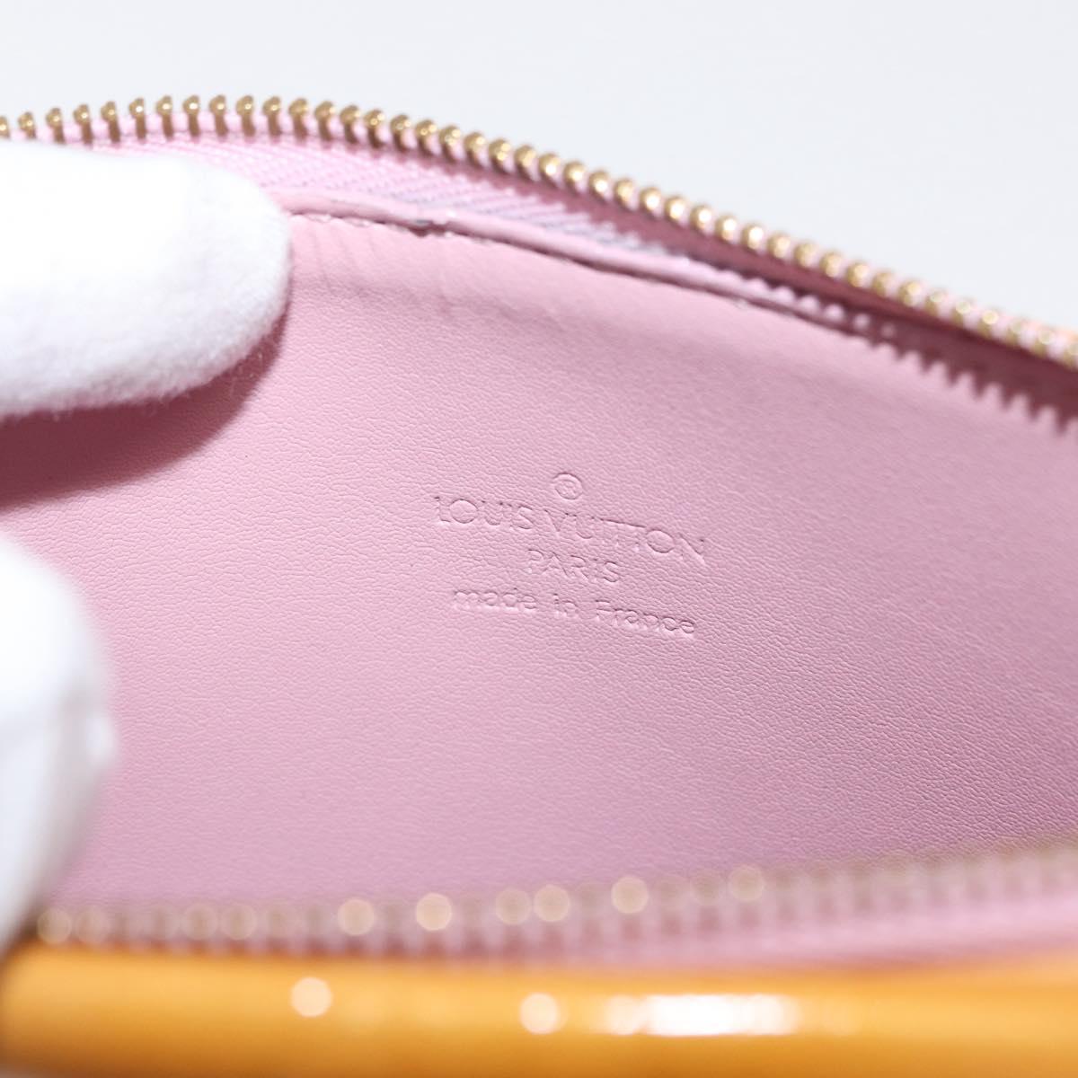 LOUIS VUITTON Monogram Vernis Motto Pouch Rose Florentin M91034 LV Auth 171356