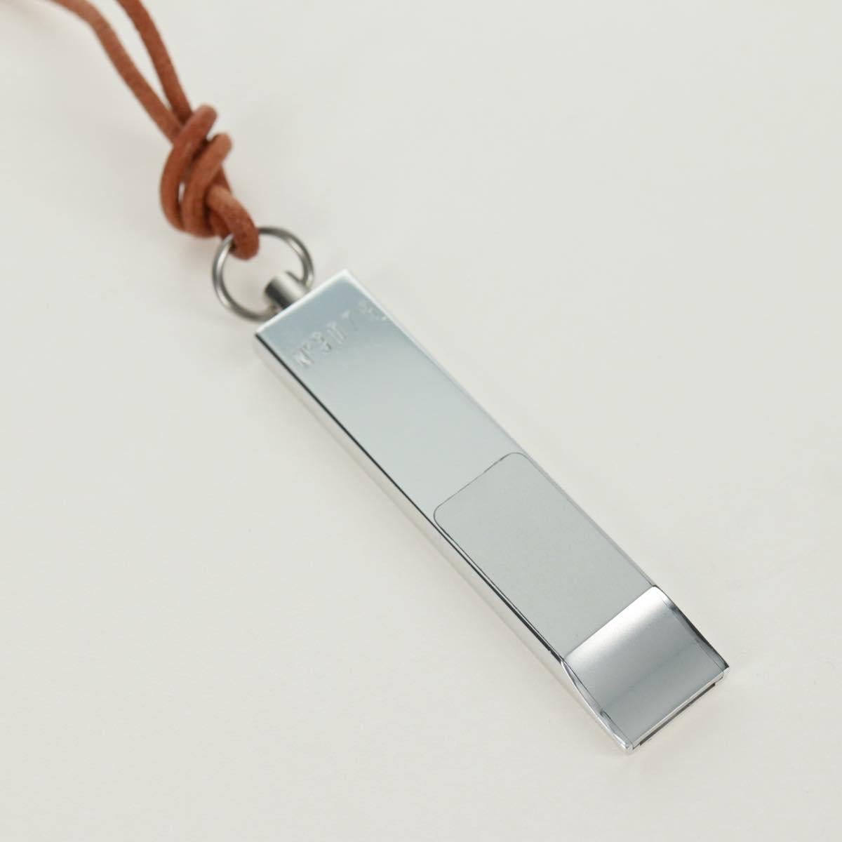 LOUIS VUITTON LV Cup whistle Necklace metal Silver LV Auth 171365A
