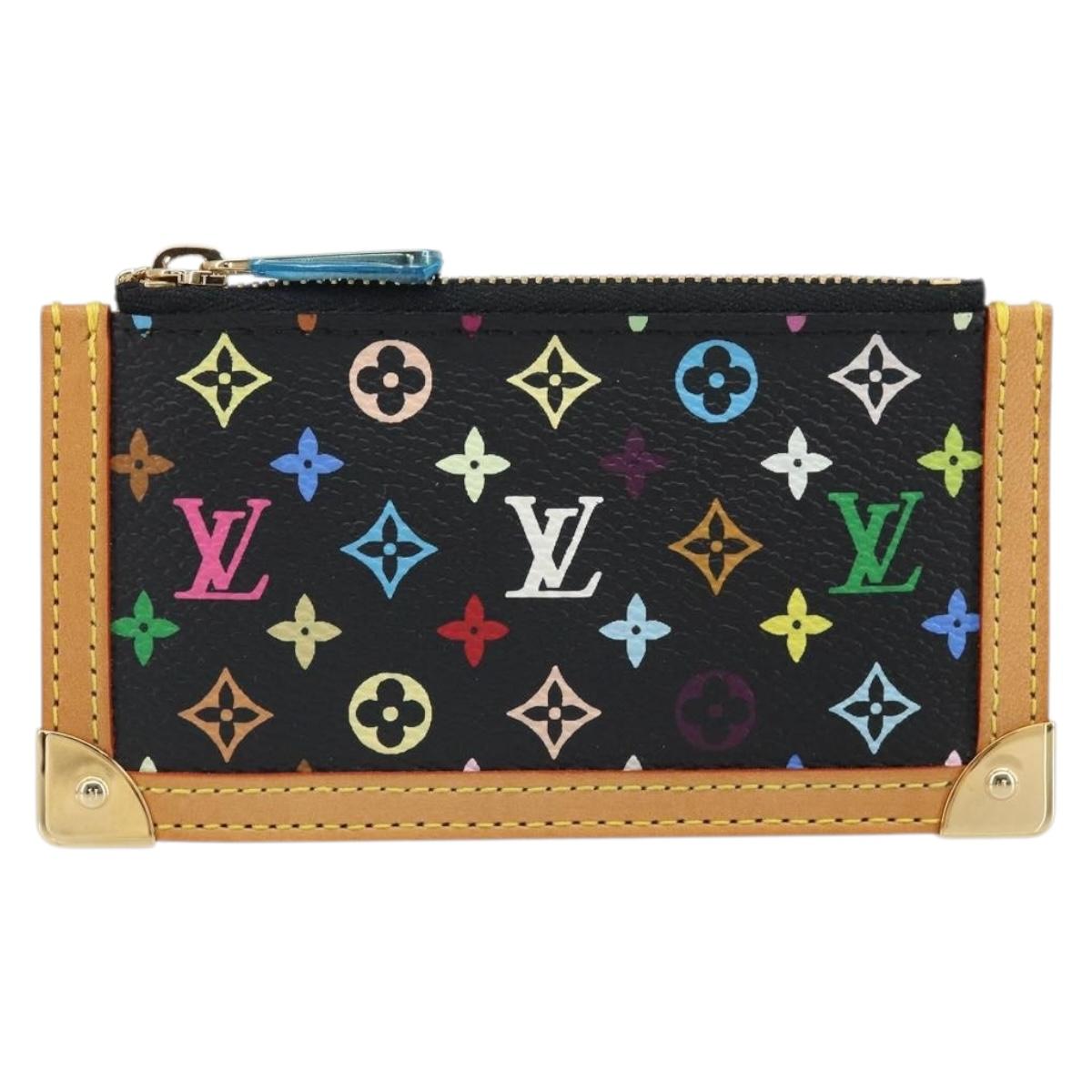 LOUIS VUITTON Multicolor Pochette Cles Coin Purse Black M13664 LV Auth 171366SAV
