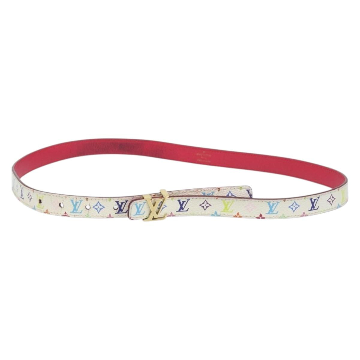 LOUIS VUITTON Multicolor Ceinture LV Printed Initials Belt 38.2"" LV Auth 171367