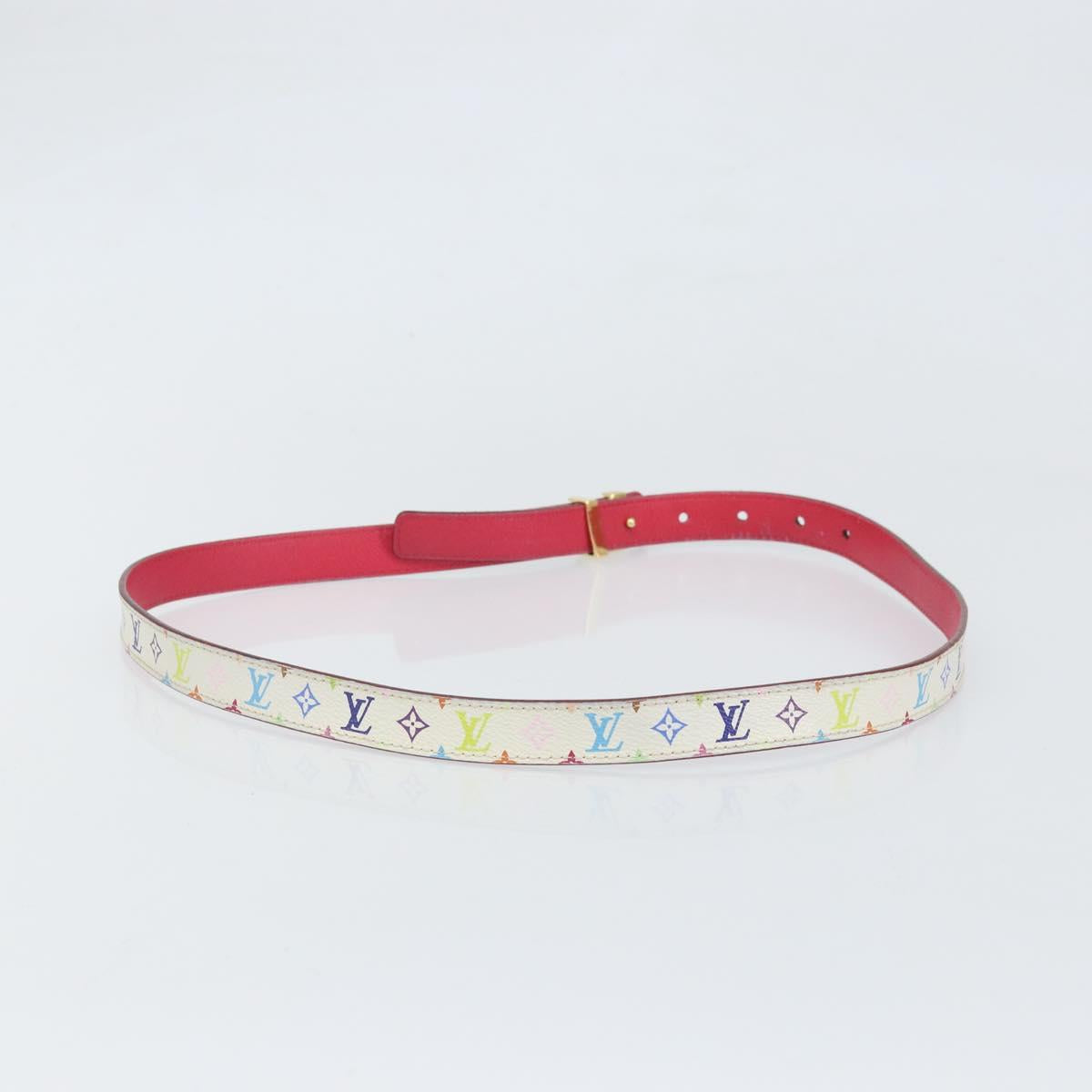 LOUIS VUITTON Multicolor Ceinture LV Printed Initials Belt 38.2"" LV Auth 171367