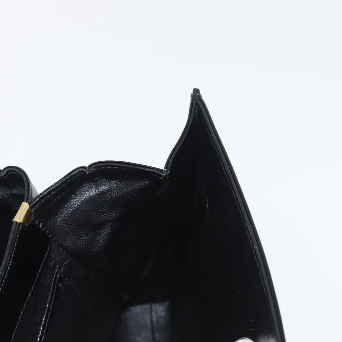 BALLY Hand Bag Leather 2way Black Gold Auth 171380