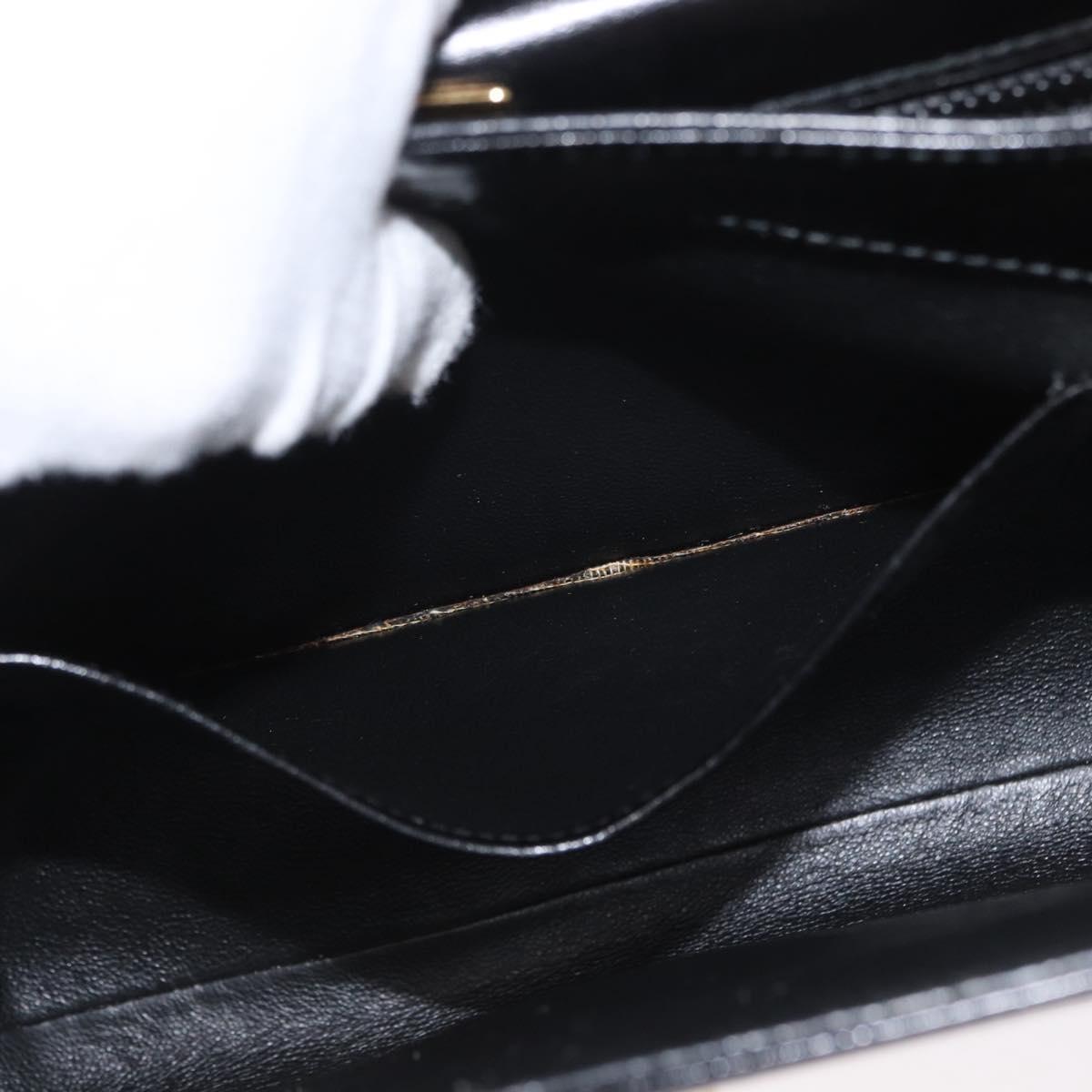 BALLY Hand Bag Leather 2way Black Gold Auth 171380