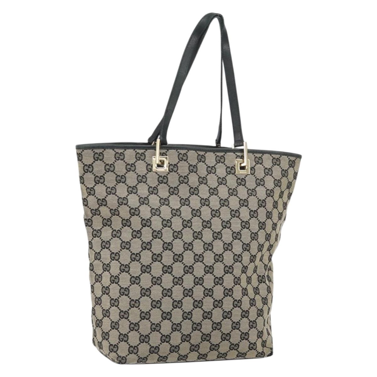 GUCCI GG Canvas Tote Bag Navy Gold 002 1098 Auth 171387