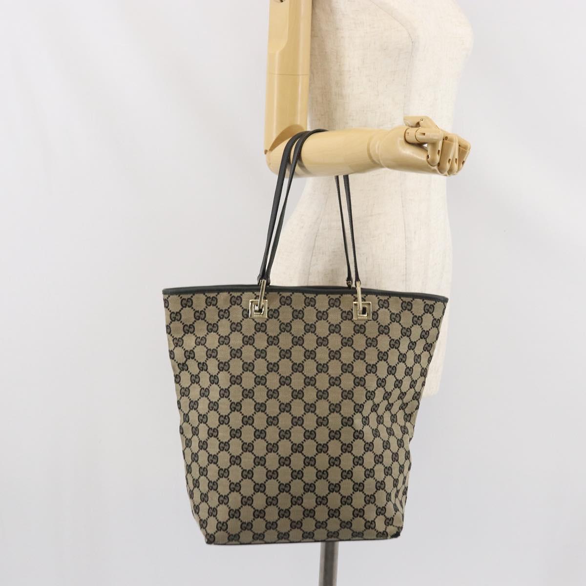 GUCCI GG Canvas Tote Bag Navy Gold 002 1098 Auth 171387