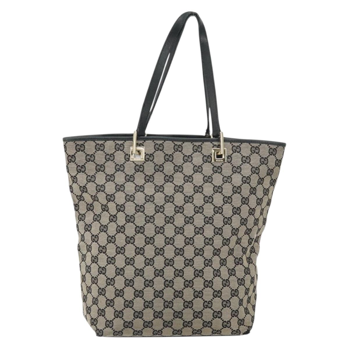 GUCCI GG Canvas Tote Bag Navy Gold 002 1098 Auth 171387
