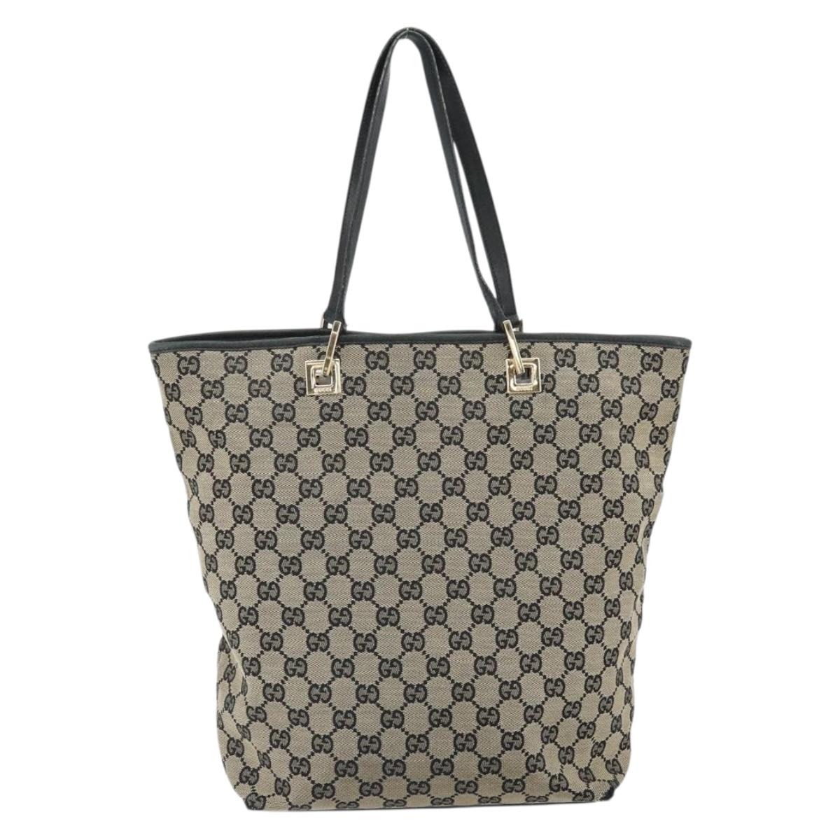 GUCCI GG Canvas Tote Bag Navy Gold 002 1098 Auth 171387