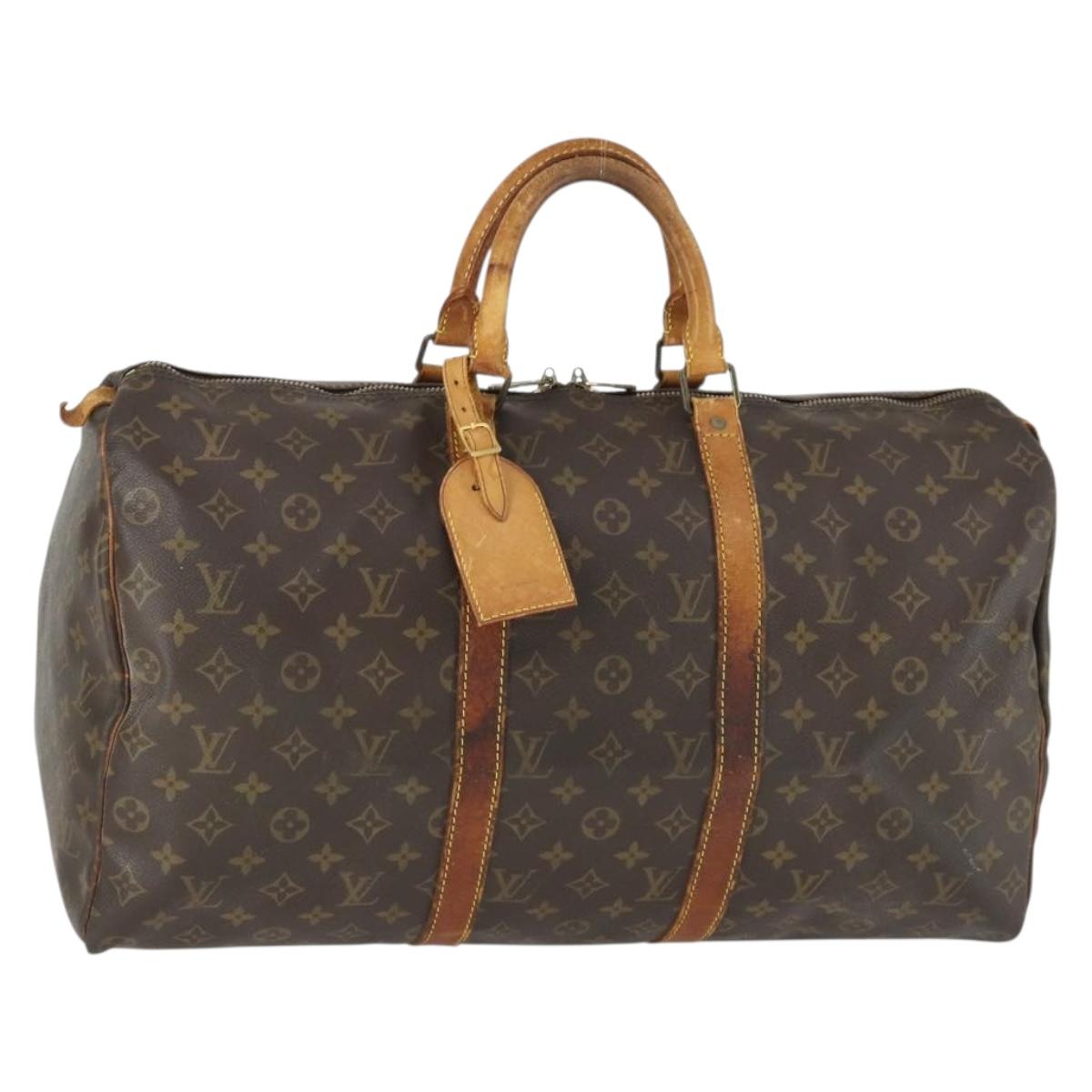 LOUIS VUITTON Monogram Keepall 50 Boston Bag M41426 LV Auth 171390