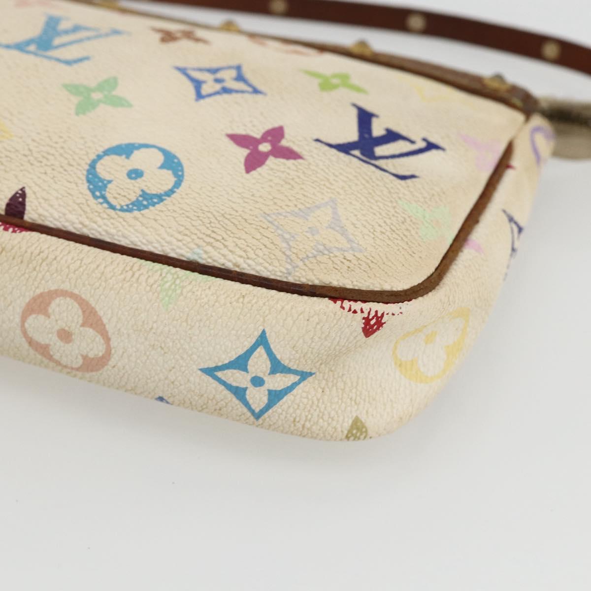 LOUIS VUITTON Monogram Multicolor Pochette Pouch White M92649 LV Auth 171392