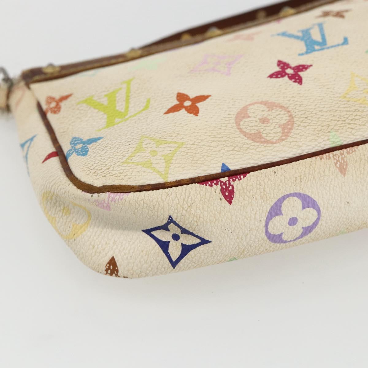 LOUIS VUITTON Monogram Multicolor Pochette Pouch White M92649 LV Auth 171392
