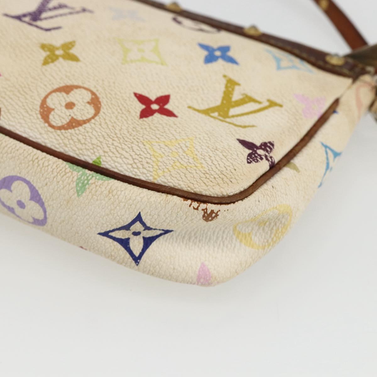 LOUIS VUITTON Monogram Multicolor Pochette Pouch White M92649 LV Auth 171392