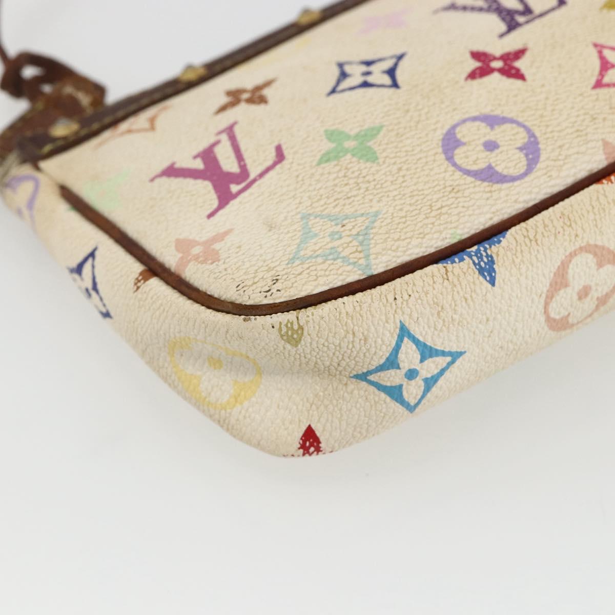LOUIS VUITTON Monogram Multicolor Pochette Pouch White M92649 LV Auth 171392