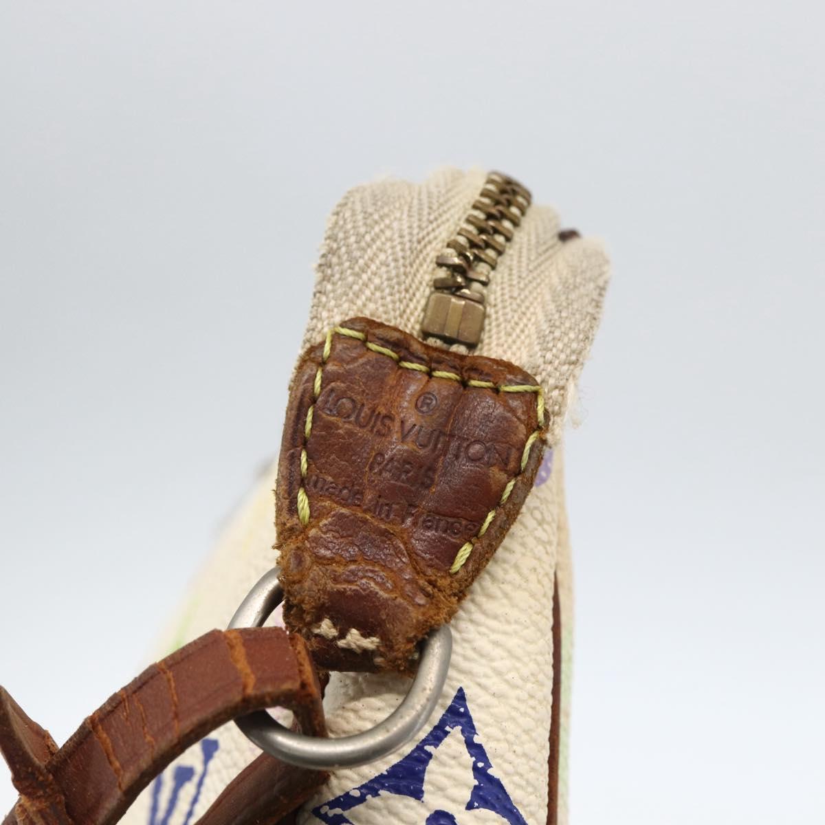 LOUIS VUITTON Monogram Multicolor Pochette Pouch White M92649 LV Auth 171392