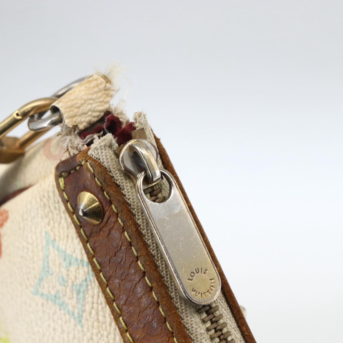 LOUIS VUITTON Monogram Multicolor Pochette Pouch White M92649 LV Auth 171392