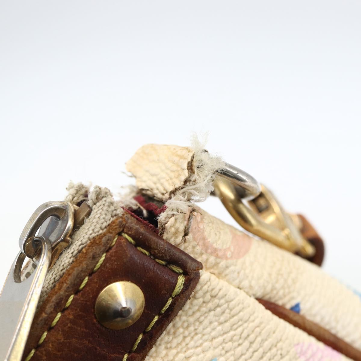 LOUIS VUITTON Monogram Multicolor Pochette Pouch White M92649 LV Auth 171392