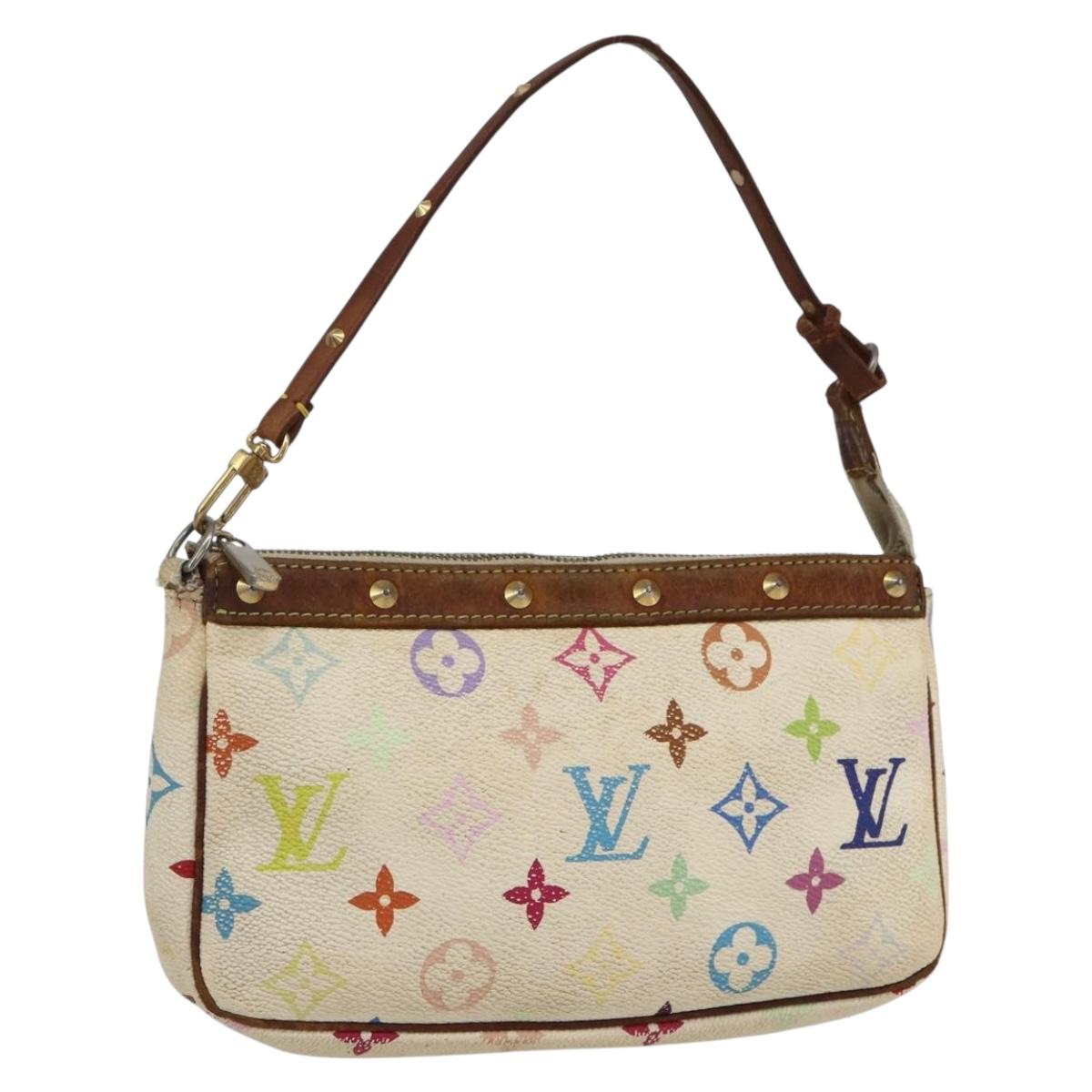 LOUIS VUITTON Monogram Multicolor Pochette Pouch White M92649 LV Auth 171392