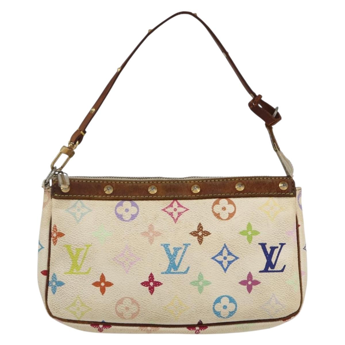 LOUIS VUITTON Monogram Multicolor Pochette Pouch White M92649 LV Auth 171392